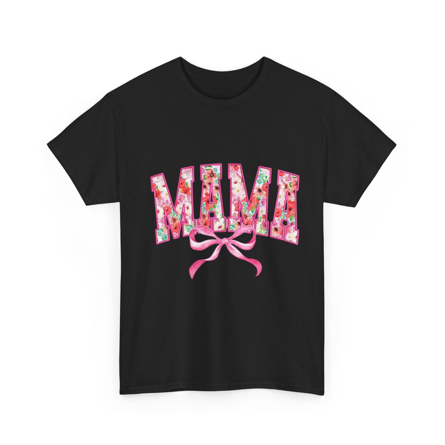 Mama Floral Coquette Bow Cotton T-Shirt