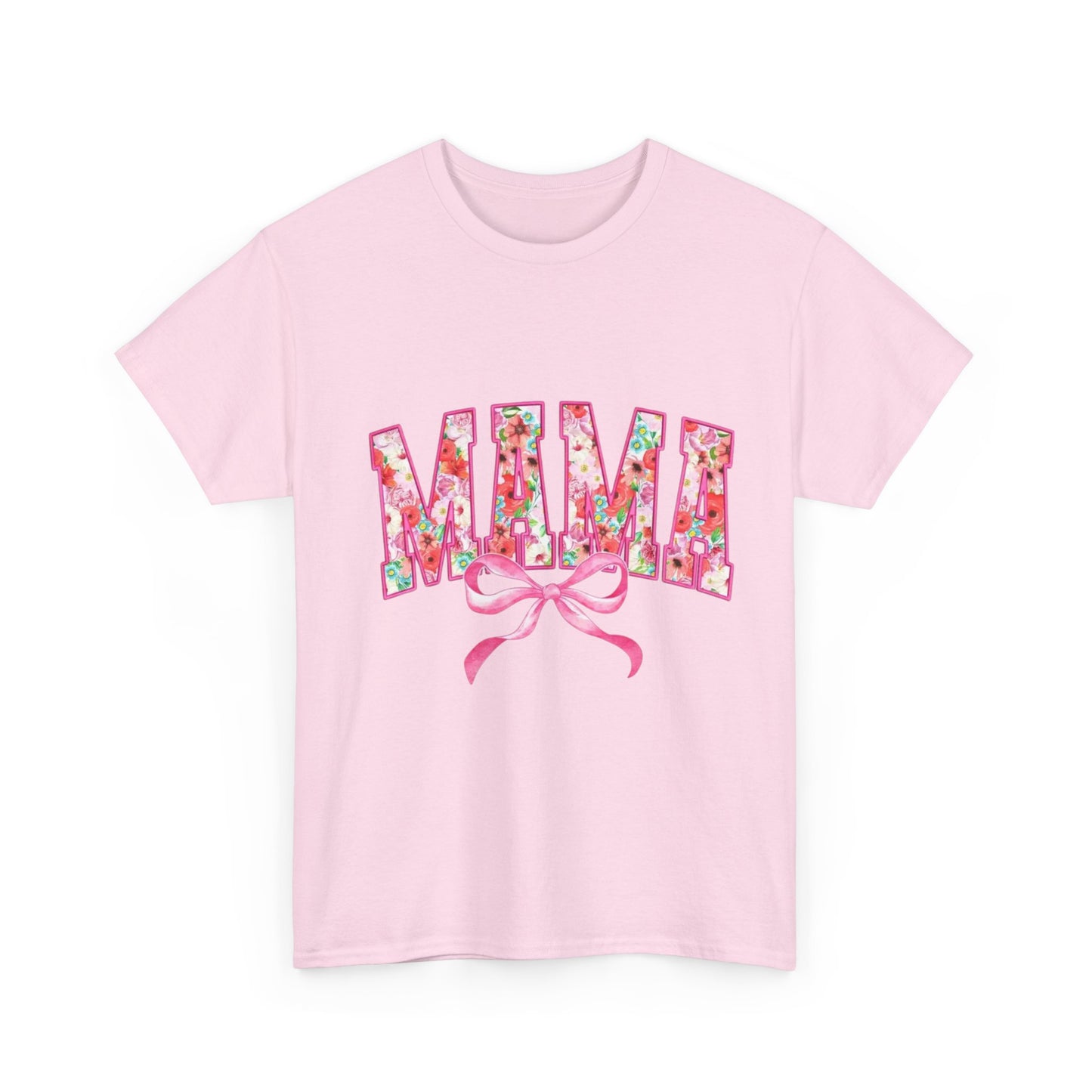 Mama Floral Coquette Bow Cotton T-Shirt