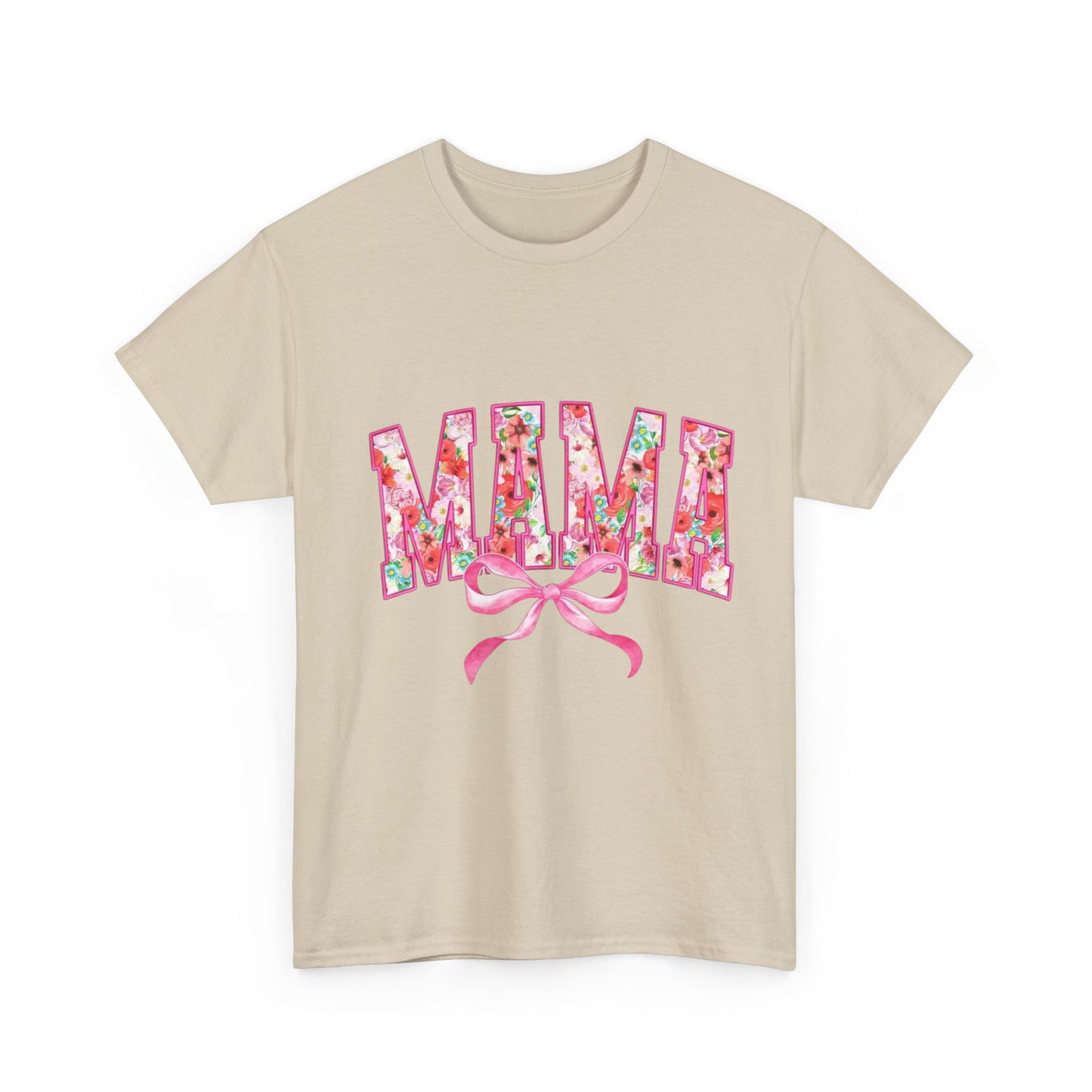 Mama Floral Coquette Bow Cotton T-Shirt
