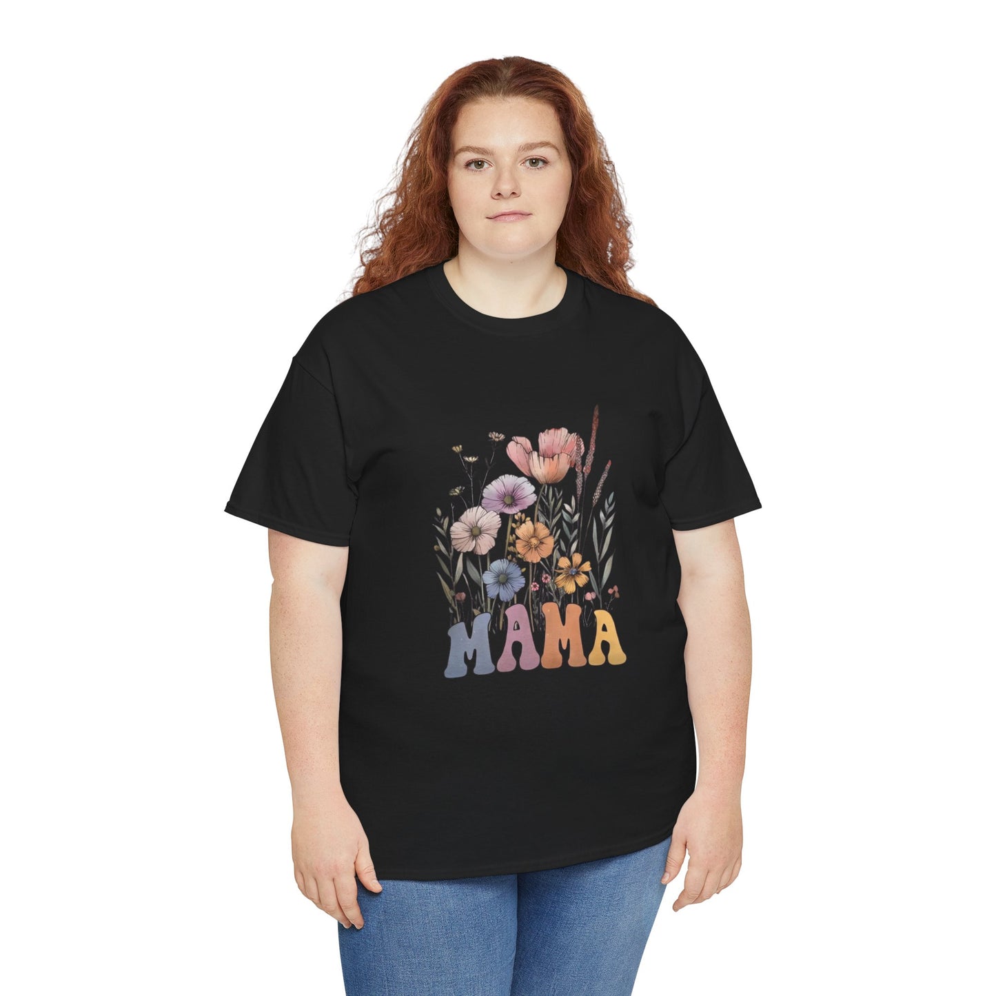 Bohemian Wildflower Mama Cotton T-Shirt