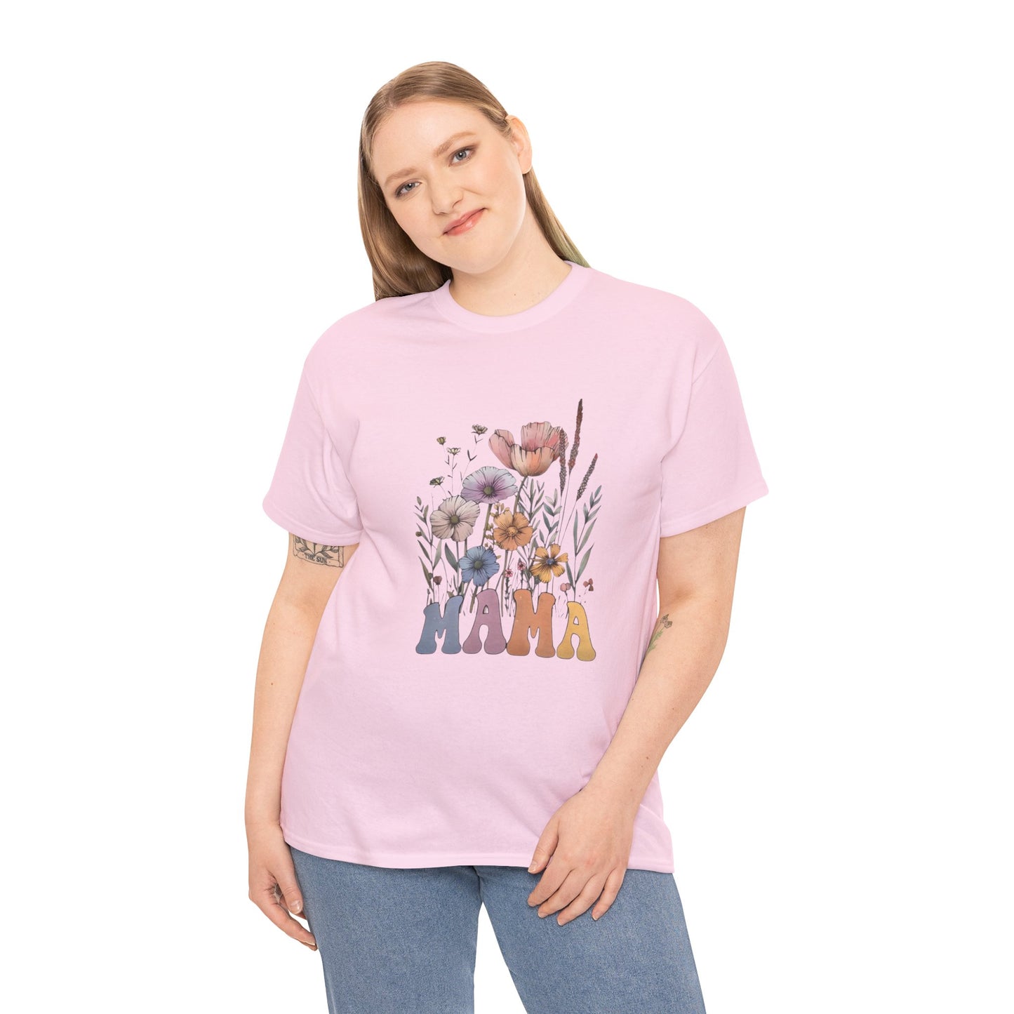 Bohemian Wildflower Mama Cotton T-Shirt