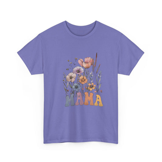 T-shirt bohème en coton avec motif « Mama Wildflower »