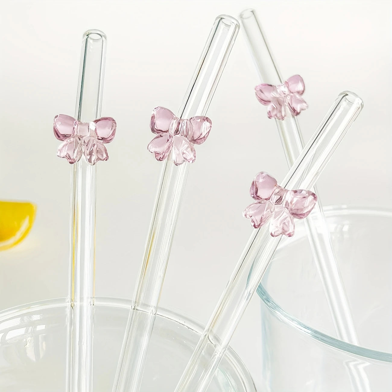 Pink Bow Glass Straw – Cute & Reusable
