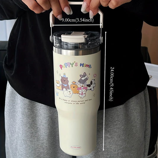 Puppy's Home 30oz Stainless Steel Tumbler with Straw – Insulated & Leakproof