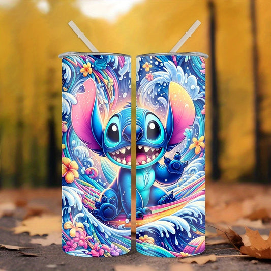 Stitch Skinny Tumbler – 20oz Insulated Stainless Steel with Lid & Straw