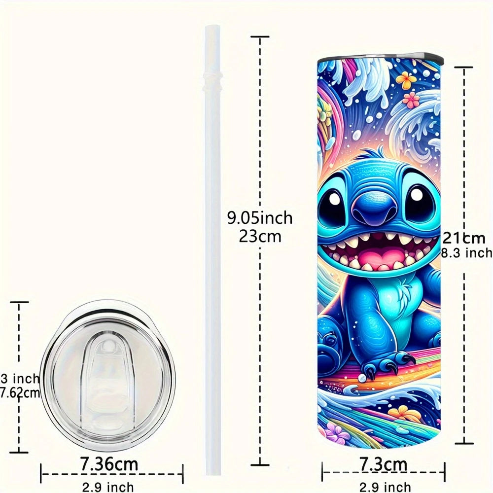 Stitch Skinny Tumbler – 20oz Insulated Stainless Steel with Lid & Straw