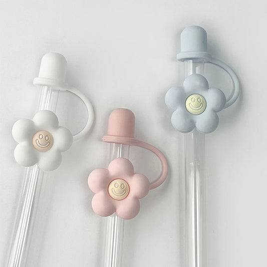 Tapas de silicona con forma de flor para pajitas: cubiertas reutilizables antipolvo para vasos de 20 oz, 30 oz y 40 oz