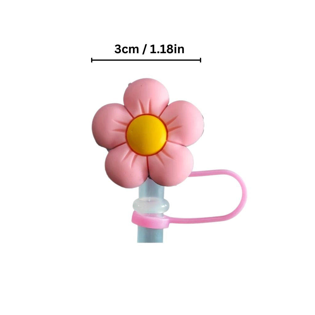 Cute Flower Straw Topper – Silicone Dustproof Cap for 20oz/30oz/40oz Tumblers
