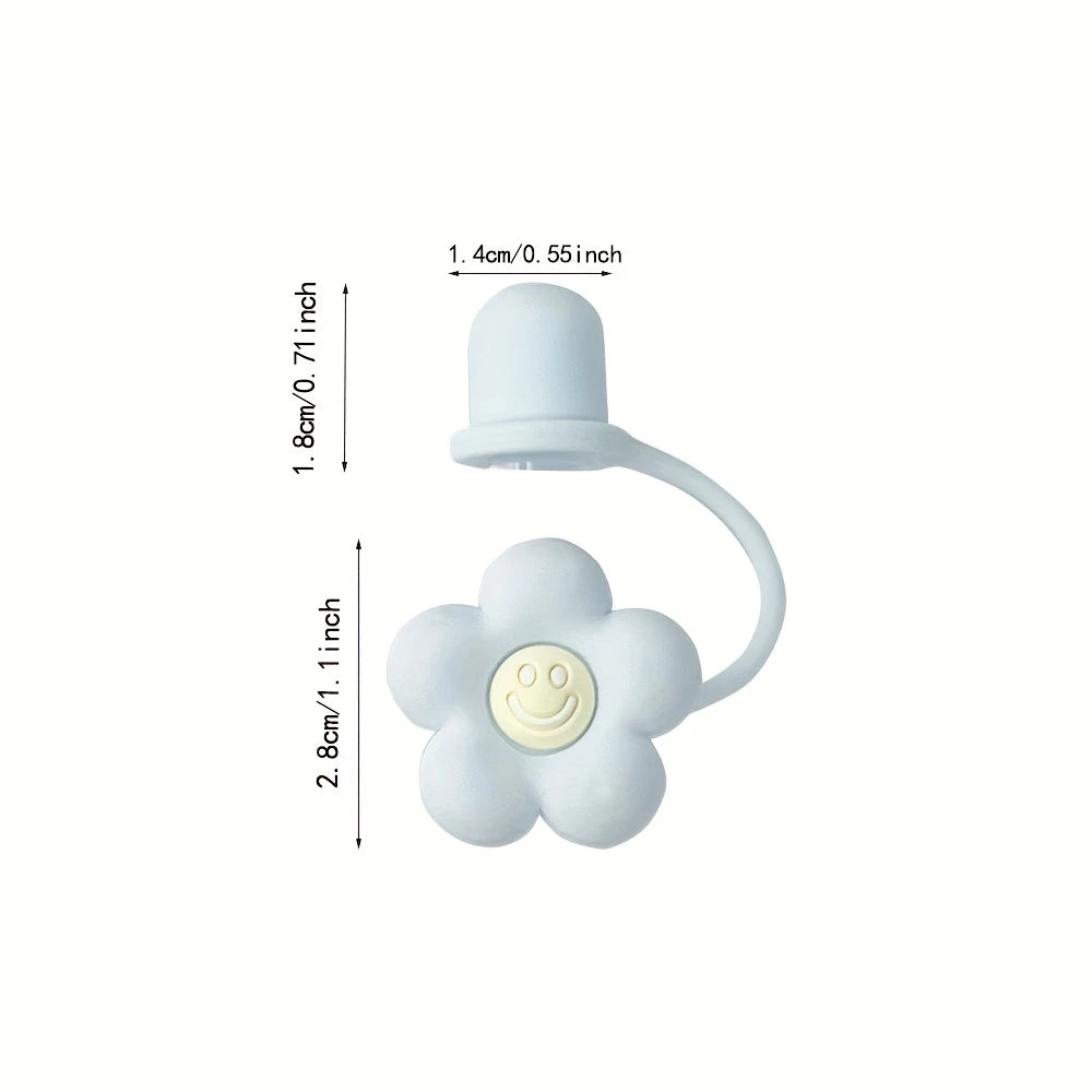 Flower-Shaped Silicone Straw Caps – Reusable Dust-Proof Covers for 20oz/30oz/40oz Tumblers