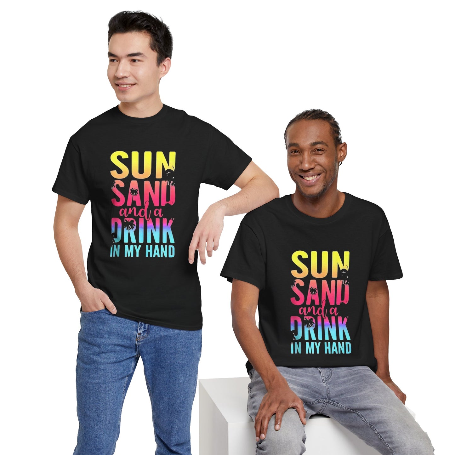 ✿ Sun, Sand, and a Drink in My Hand Cotton T-Shirt ✿