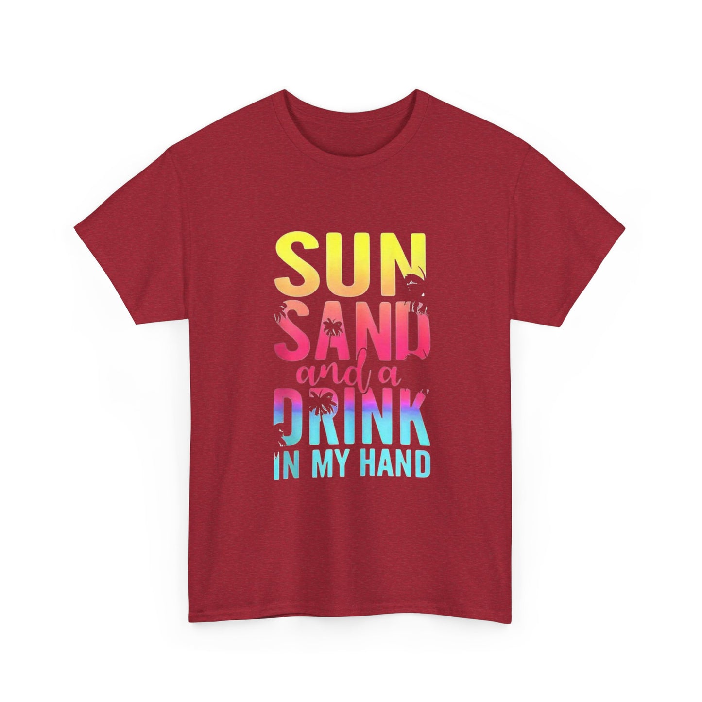 ✿ Sun, Sand, and a Drink in My Hand Cotton T-Shirt ✿