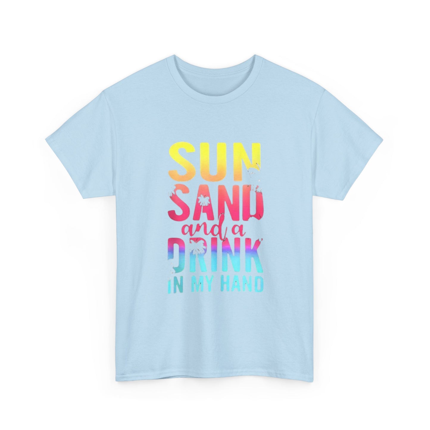 ✿ Sun, Sand, and a Drink in My Hand Cotton T-Shirt ✿