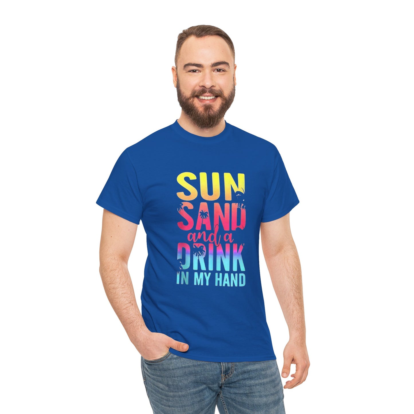 ✿ Sun, Sand, and a Drink in My Hand Cotton T-Shirt ✿