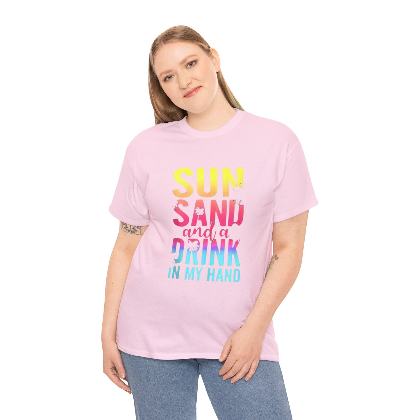 ✿ Sun, Sand, and a Drink in My Hand Cotton T-Shirt ✿
