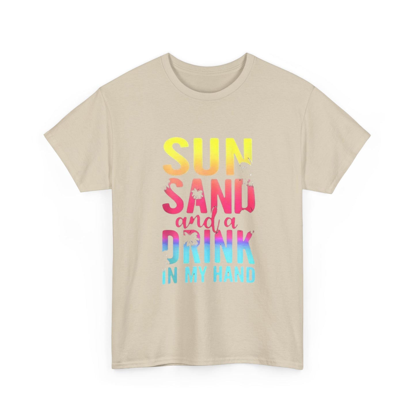 ✿ Sun, Sand, and a Drink in My Hand Cotton T-Shirt ✿