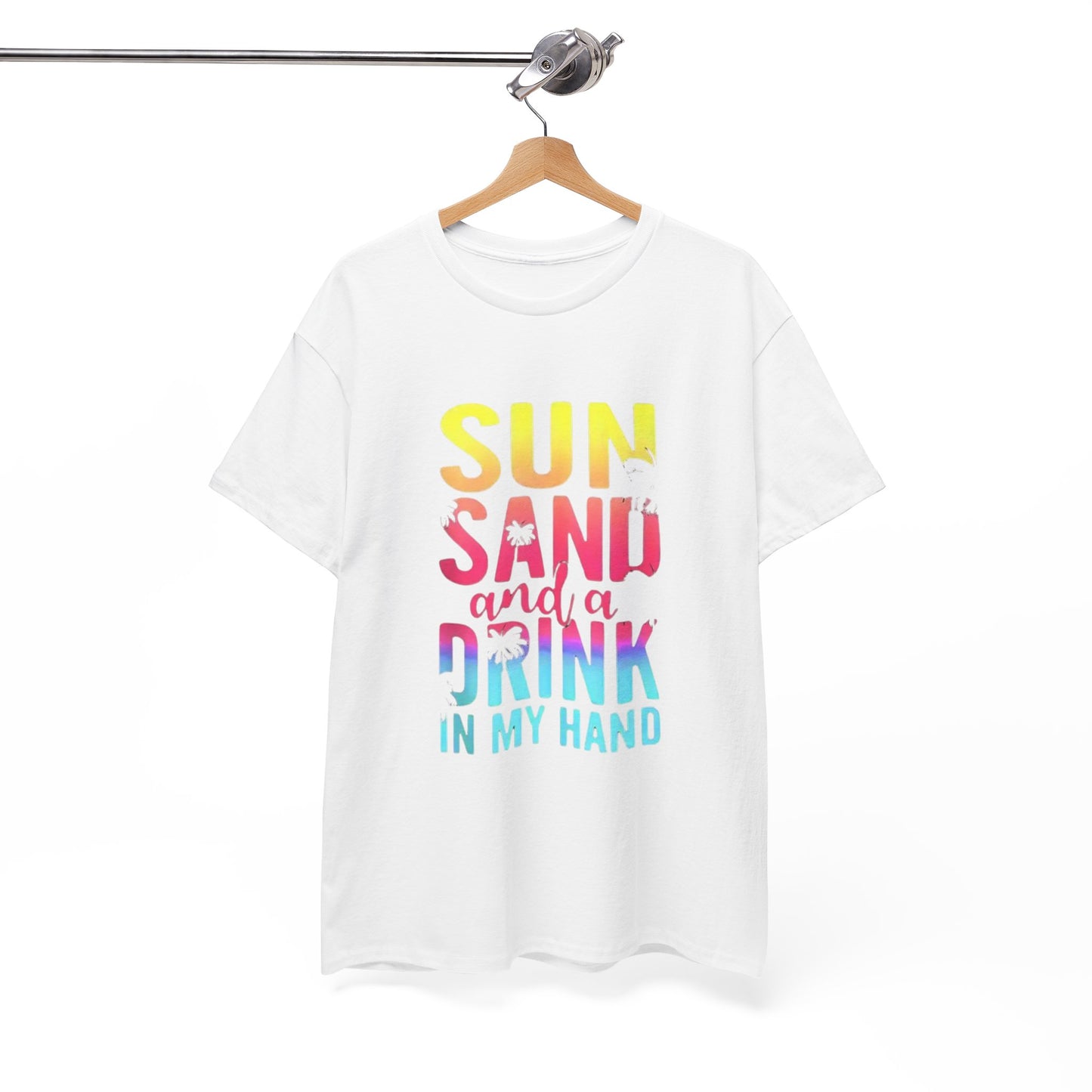 ✿ Sun, Sand, and a Drink in My Hand Cotton T-Shirt ✿