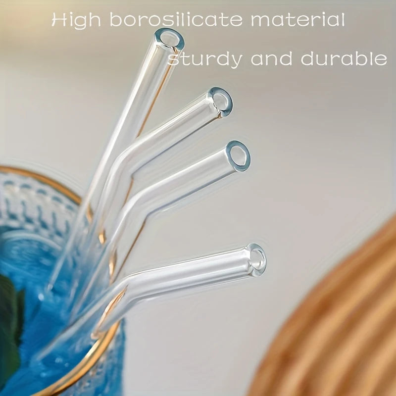 High Borosilicate Transparent Glass Straws – Reusable & Heat-Resistant