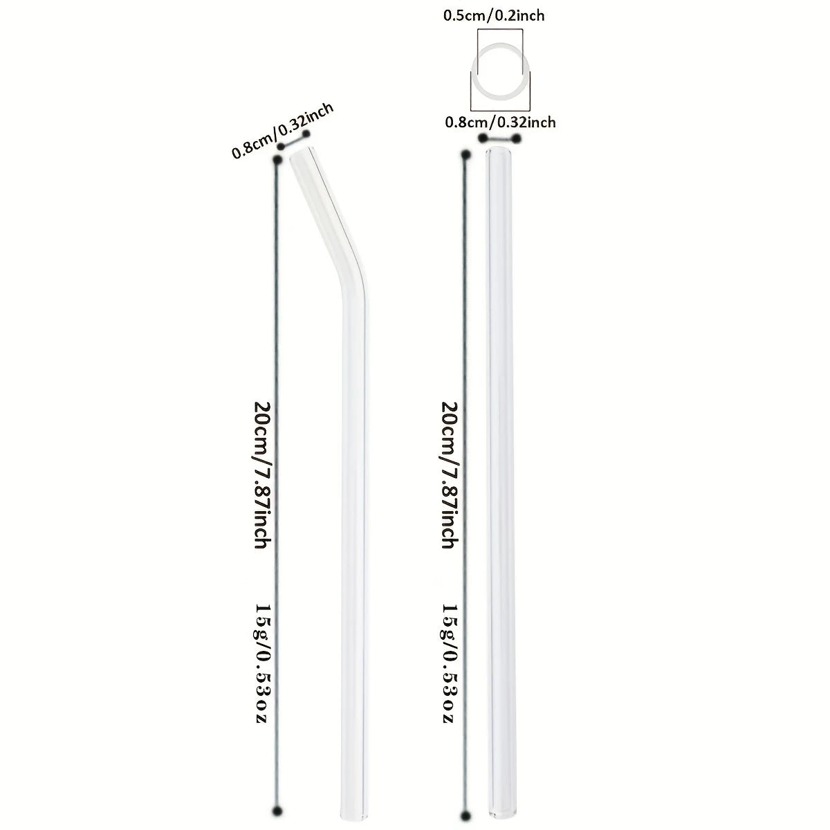High Borosilicate Transparent Glass Straws – Reusable & Heat-Resistant