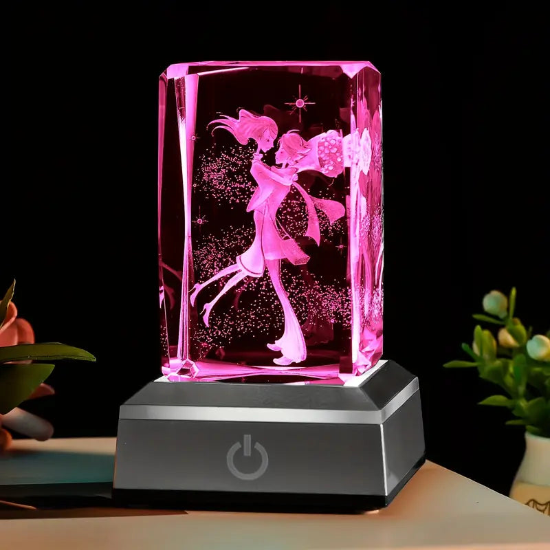 3D Couples Crystal Ball Multicolor Night Light – A Stunning Gift for Special Moments