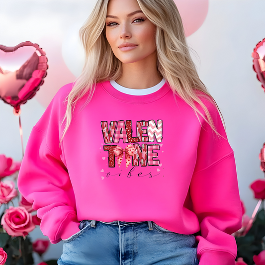 Unisex Valentine Vibes Crewneck Sweatshirt – Cozy, Heartwarming Gift for Love Lovers & Valentine's Day