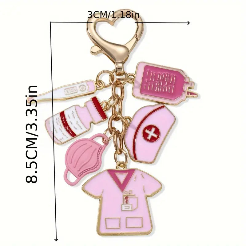 NXQXN Alloy Nurse & Doctor Themed Keychain – Perfect Gift for International Nurses Day