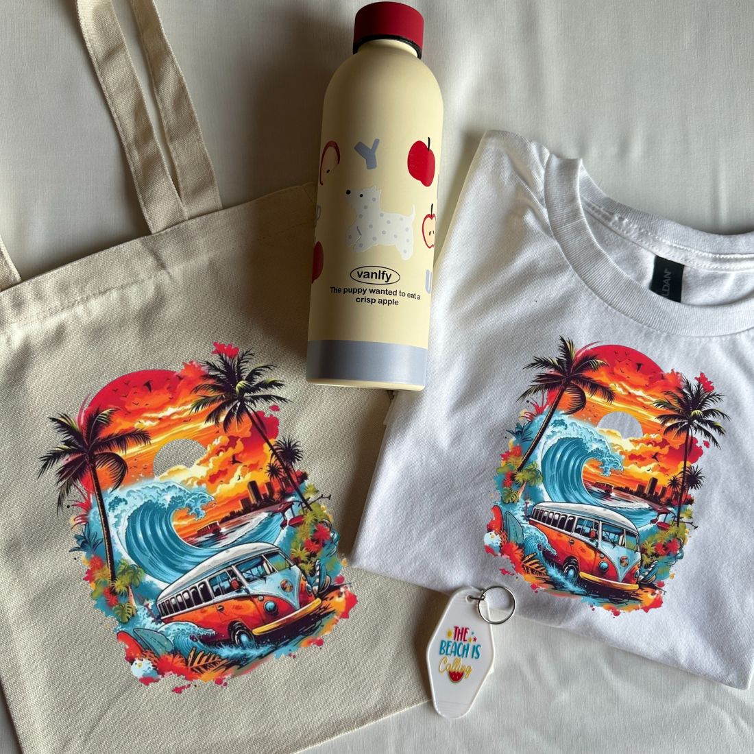 Summer Gift Bundle – Tshirt + Tumbler + Tote Bag + Keychain + Free Gift