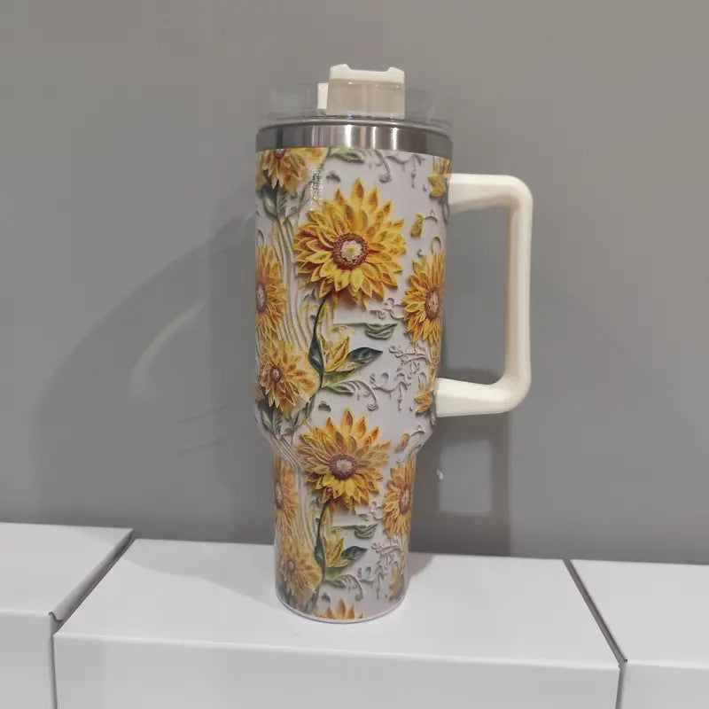 Boho 40oz Stainless Steel Tumbler with Straw – Insulated & Leakproof Travel Mug