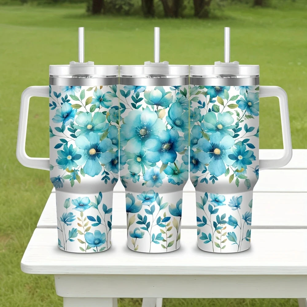 Boho 40oz Stainless Steel Tumbler with Straw – Insulated & Leakproof Travel Mug
