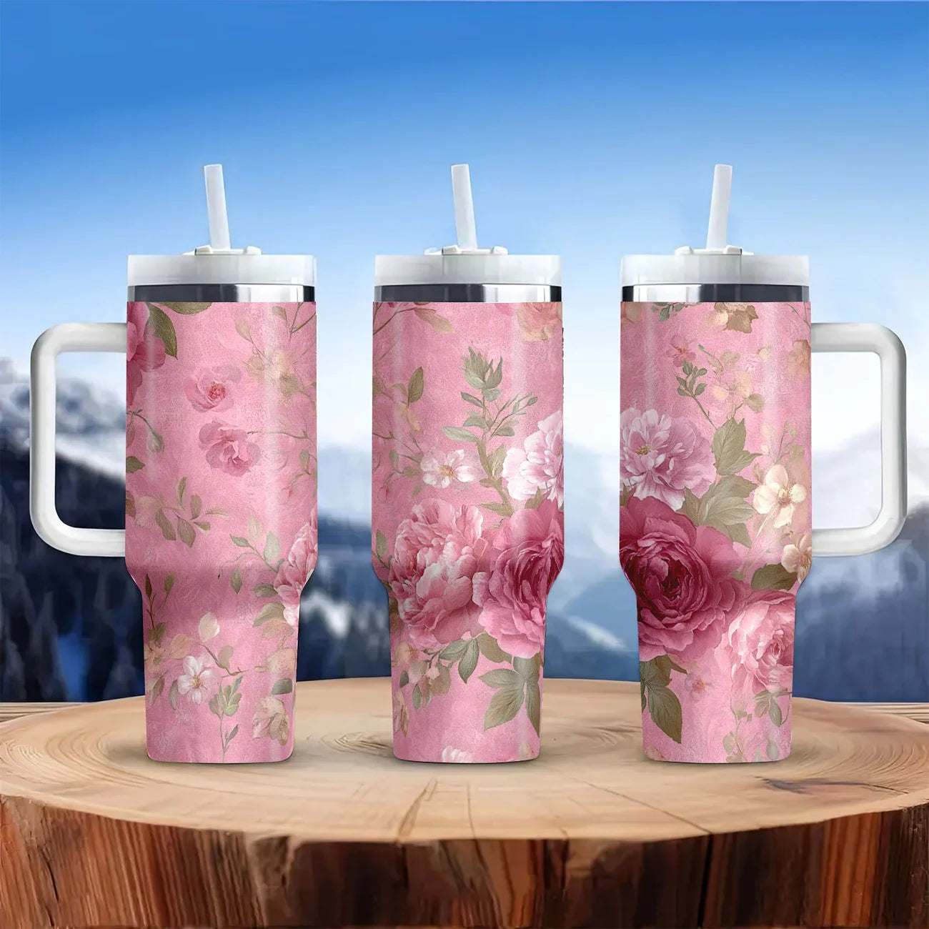Boho 40oz Stainless Steel Tumbler with Straw – Insulated & Leakproof Travel Mug