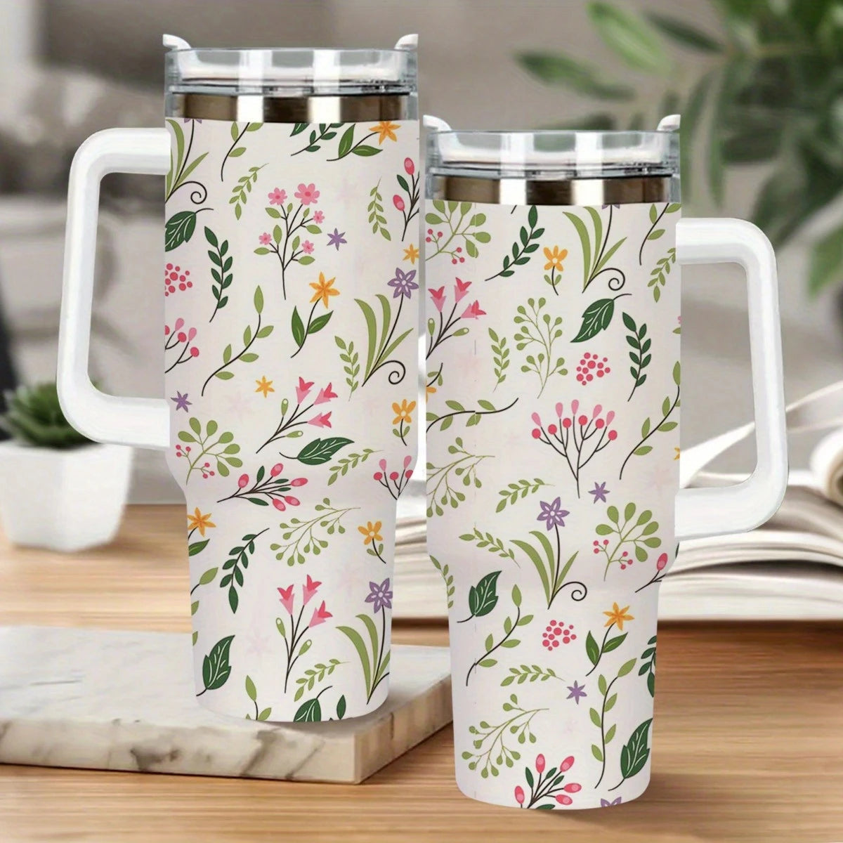 Boho 40oz Stainless Steel Tumbler with Straw – Insulated & Leakproof Travel Mug
