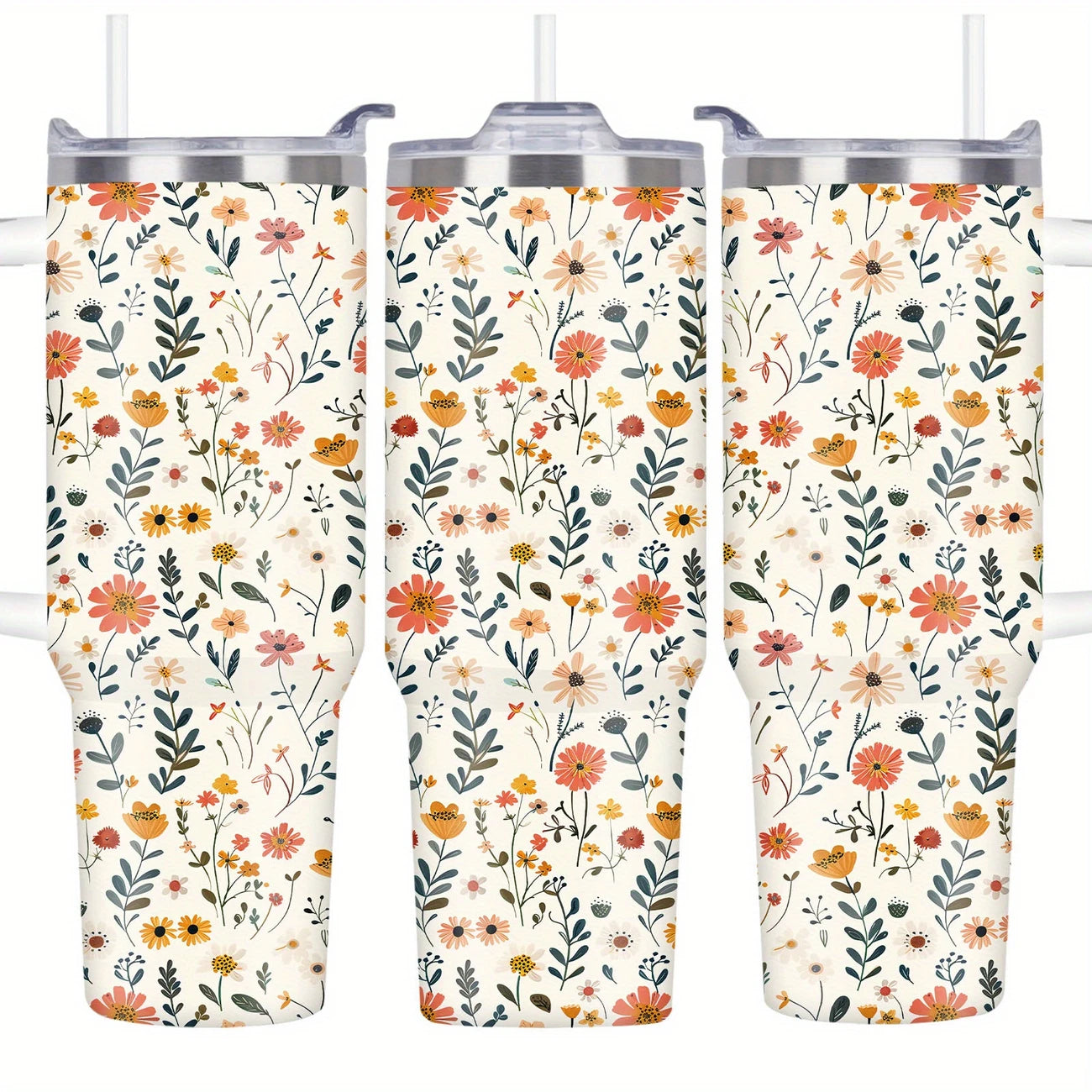 Boho 40oz Stainless Steel Tumbler with Straw – Insulated & Leakproof Travel Mug