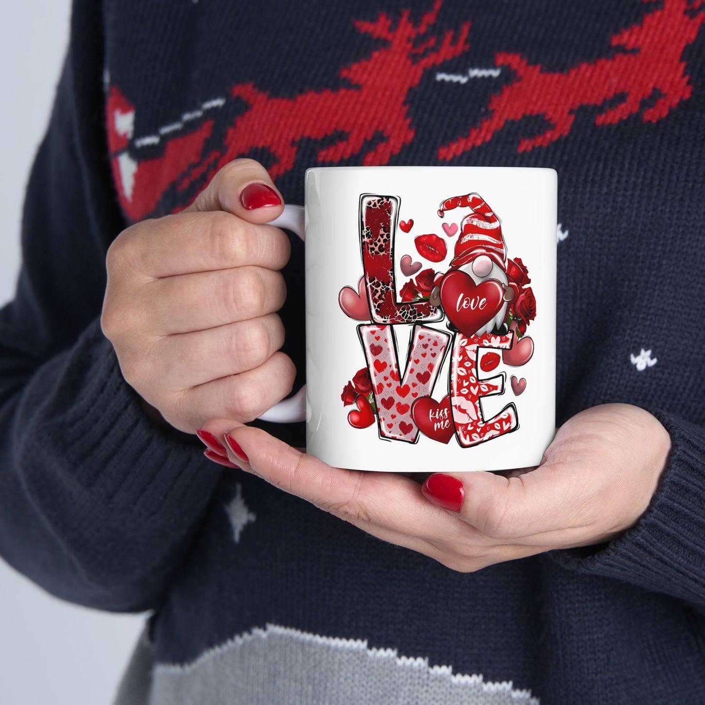 Tasse en céramique avec un joli gnome d'amour – Cadeau de Saint-Valentin idéal pour votre bien-aimé