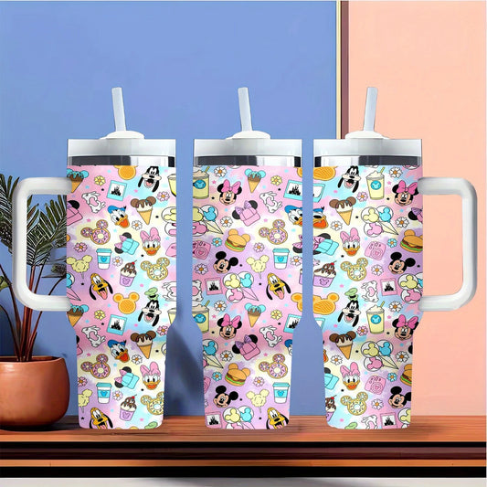 Disney 40oz Stainless Steel Tumbler with Straw – Insulated & Leakproof Travel Mug