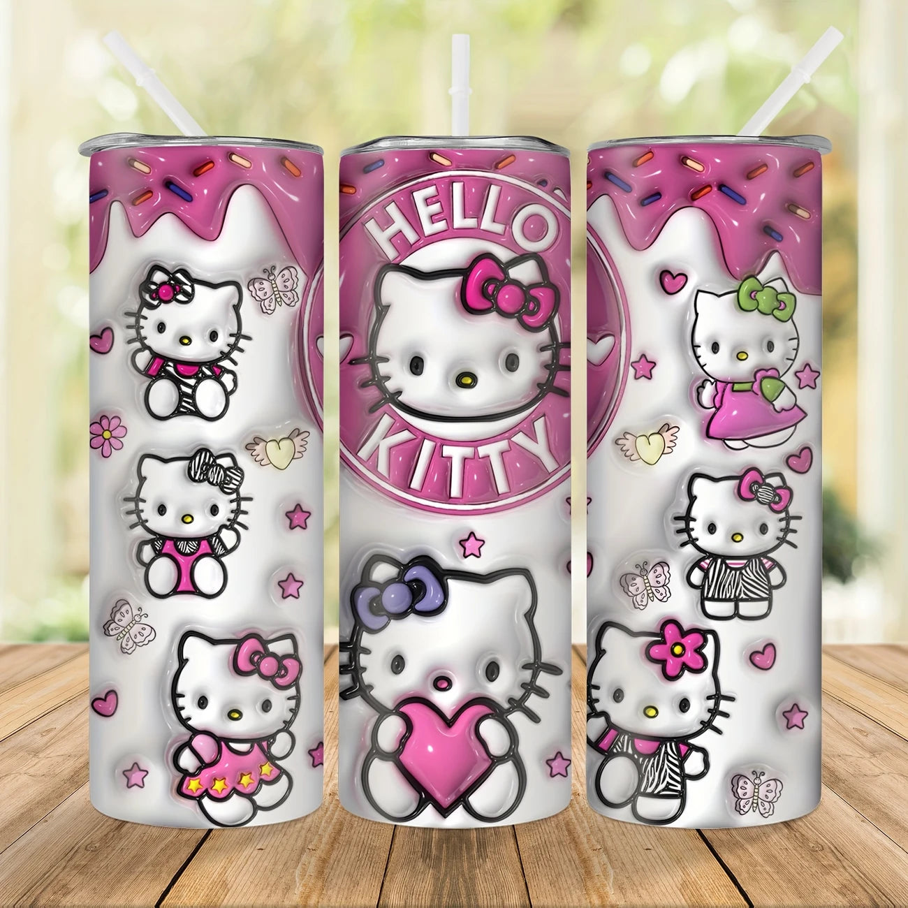Hello Kitty Skinny Tumbler – 20oz Insulated Stainless Steel with Lid & Straw