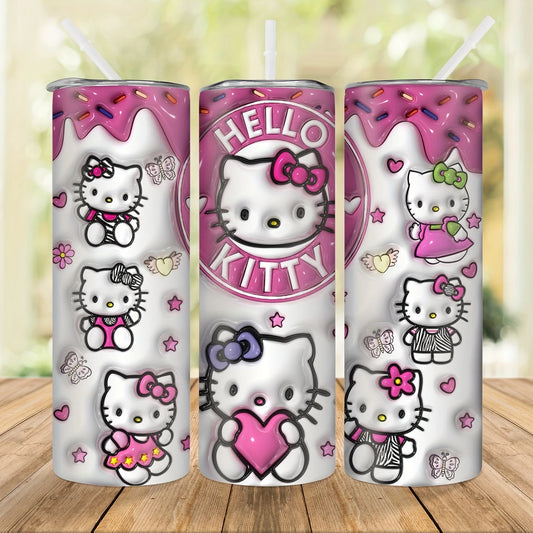 Hello Kitty Skinny Tumbler – 20oz Insulated Stainless Steel with Lid & Straw