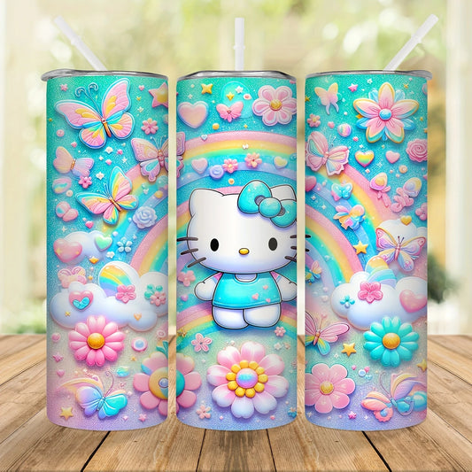 Hello Kitty Skinny Tumbler – 20oz Insulated Stainless Steel with Lid & Straw