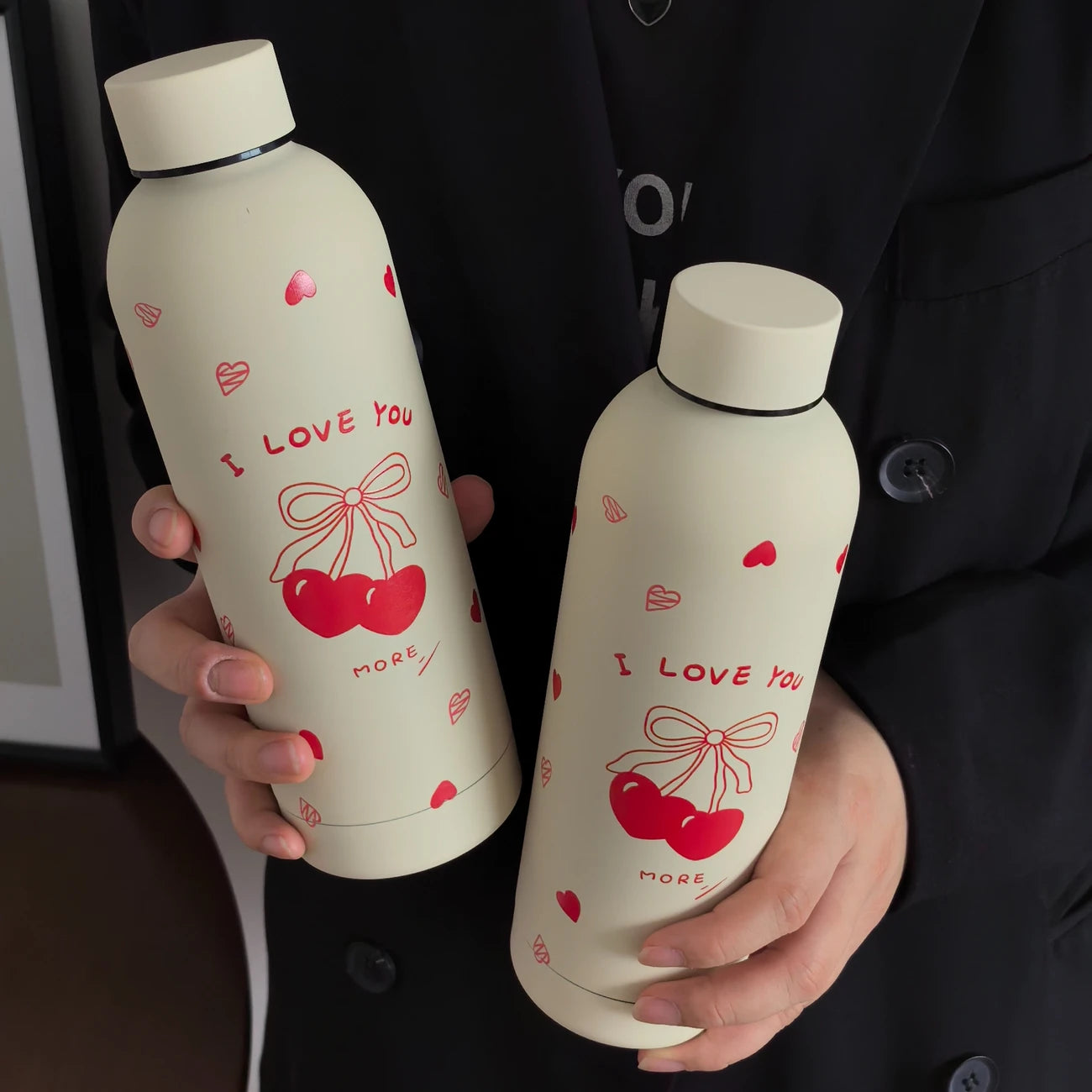 I Love You Stainless Steel Water Bottle with Leak-Proof Lid – 17oz (500ml) Insulated & Reusable