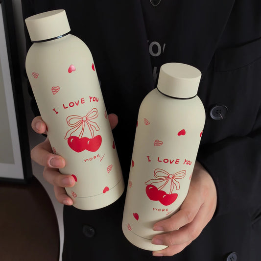 I Love You Stainless Steel Water Bottle with Leak-Proof Lid – 17oz (500ml) Insulated & Reusable