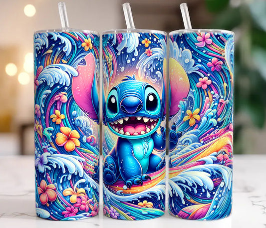 Stitch Skinny Tumbler – 20oz Insulated Stainless Steel with Lid & Straw