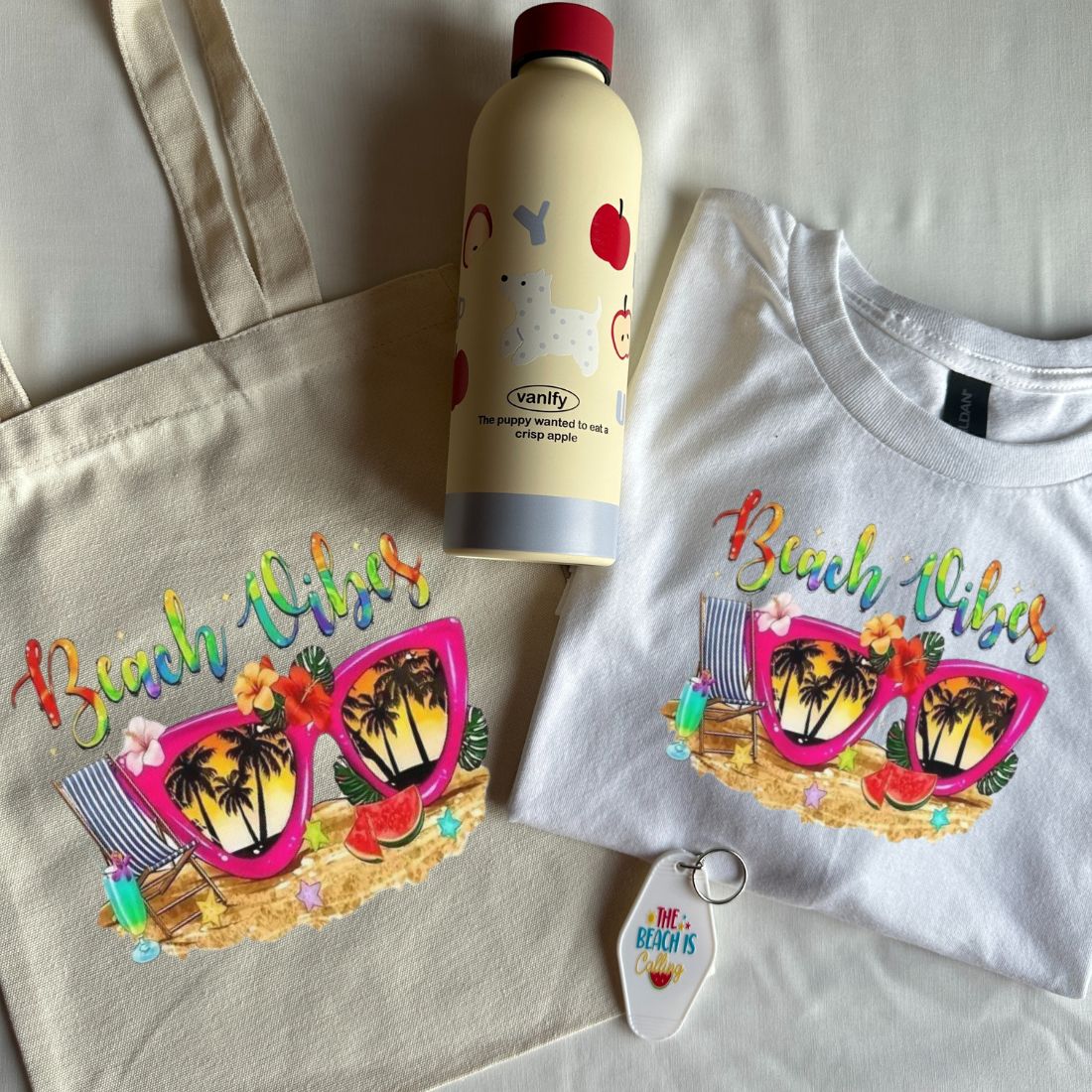 Summer Gift Bundle – Tshirt + Tumbler + Tote Bag + Keychain + Free Gift