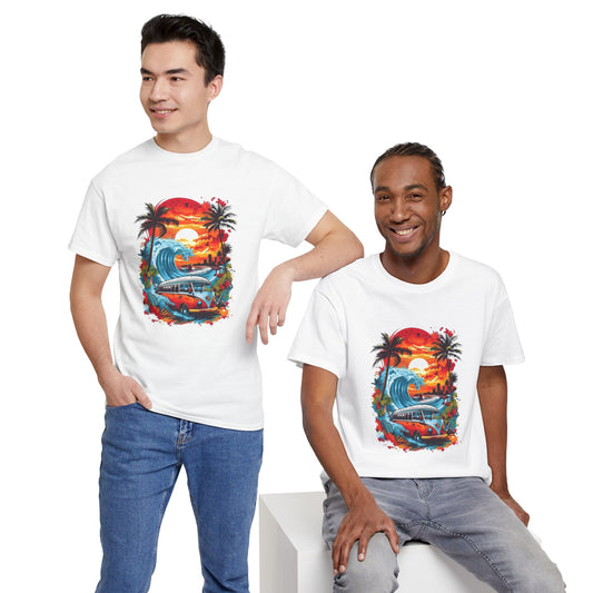 Vintage Beach Bus Unisex T-Shirt – Retro Summer Vibes Tee, Perfect for Travel and Surf Lovers