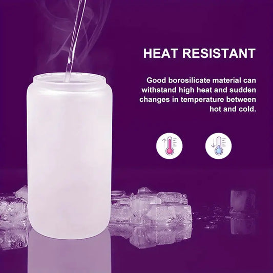 Summer Vibes Glass Cup #1 – 16oz / 473ml Glass Tumbler with Bamboo Lid & Straw - Clear or Frosted