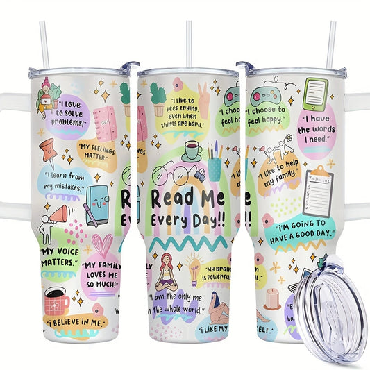 Inspiration 40oz Stainless Steel Tumbler with Straw – Insulated & Leakproof Travel Mug