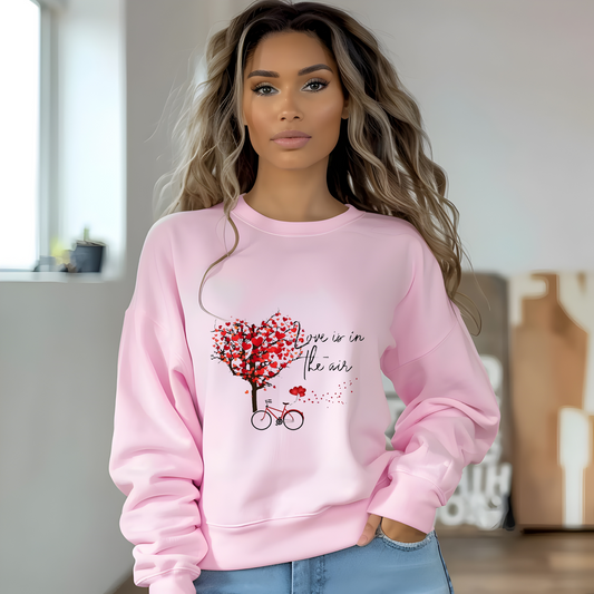 Unisex Love is in the Air Crewneck Sweatshirt – Cozy, Romantic Gift for Couples & Valentine's Day