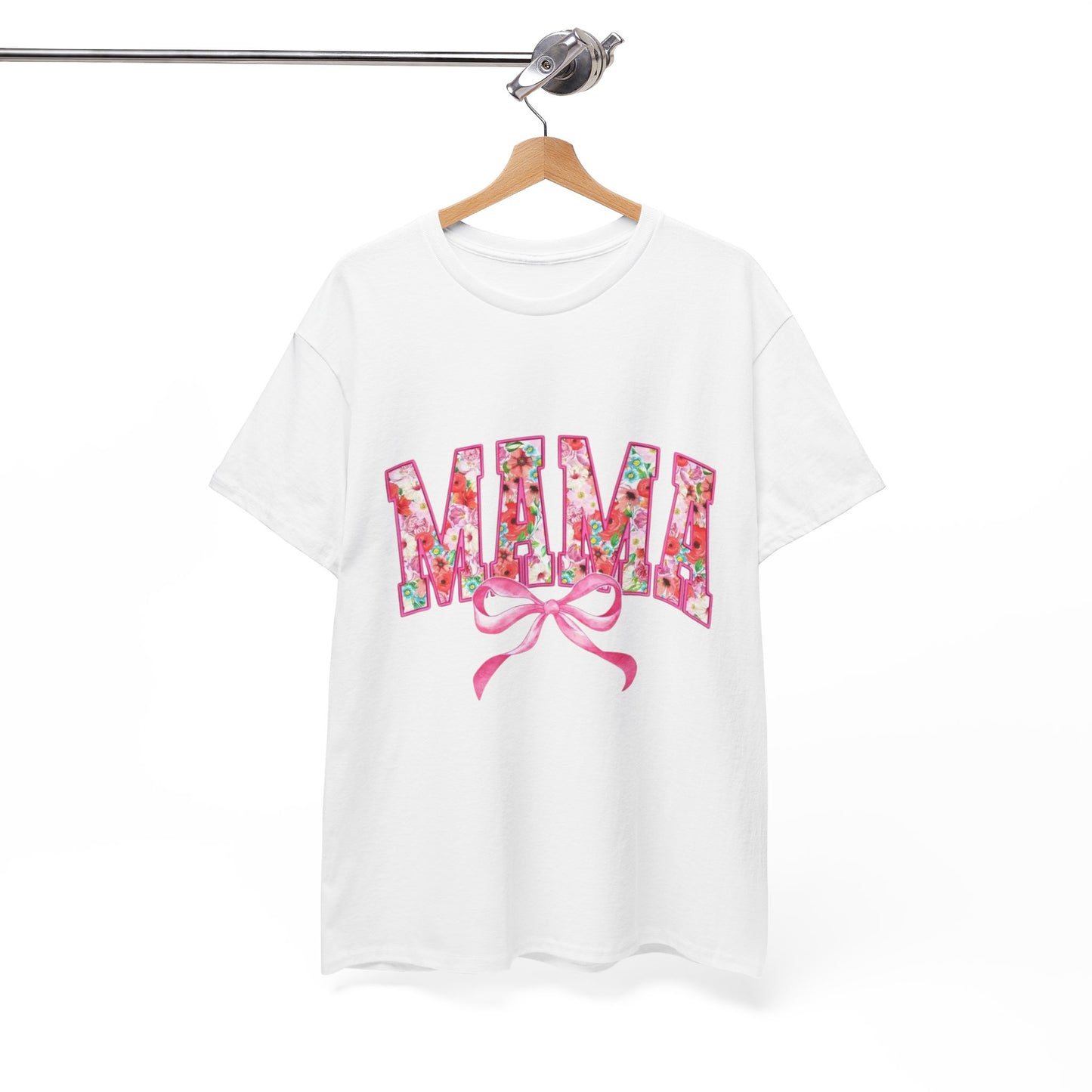 Mama Floral Coquette Bow Cotton T-Shirt