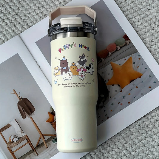 Puppy's Home 30oz Stainless Steel Tumbler with Straw – Insulated & Leakproof