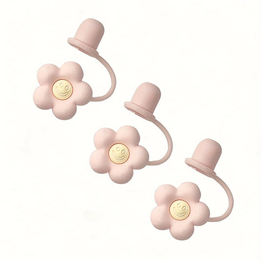 Flower-Shaped Silicone Straw Caps – Reusable Dust-Proof Covers for 20oz/30oz/40oz Tumblers