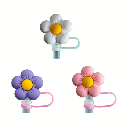 Cute Flower Straw Topper – Silicone Dustproof Cap for 20oz/30oz/40oz Tumblers