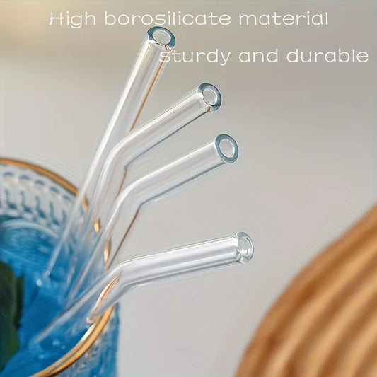 High Borosilicate Transparent Glass Straws – Reusable & Heat-Resistant