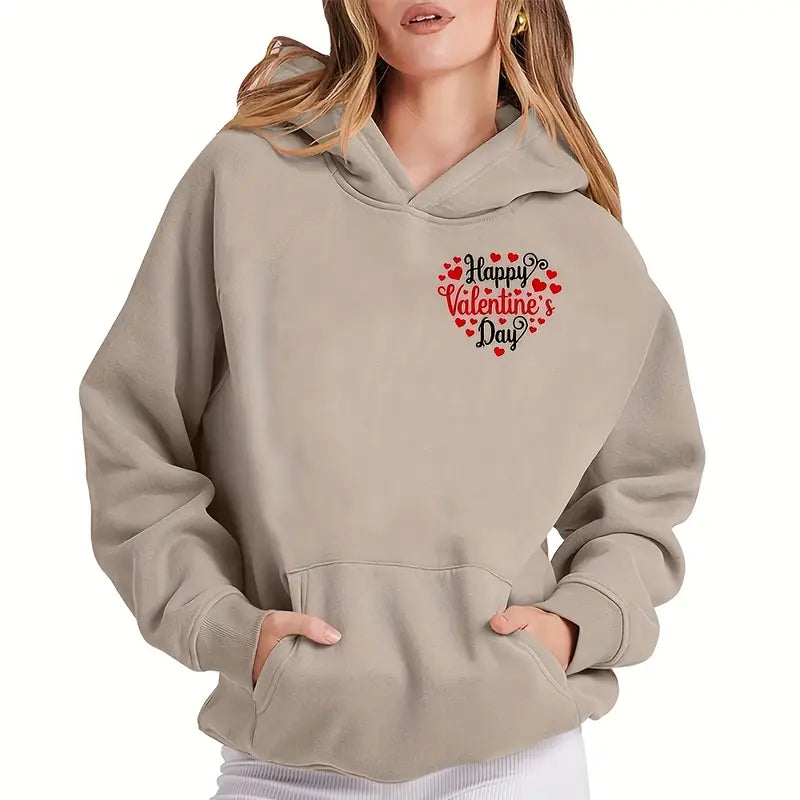 Sweat à capuche unisexe Happy Valentine's Day – Sweat-shirt confortable et personnalisable sur le thème de l'amour